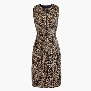 EUC J. Crew Leopard Print Sheath Suiting Dress 00